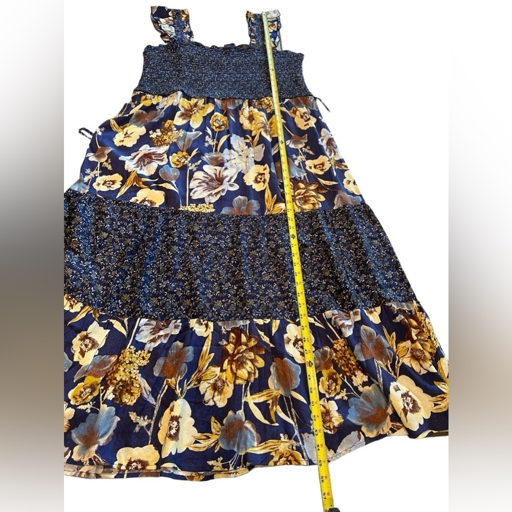 NWOT Maurices Women’s Blue Floral Smocked Midi Dress - Picture 13 of 14